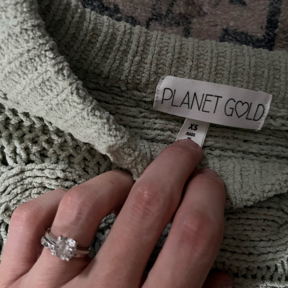 Planet Gold Sage Knit Pullover